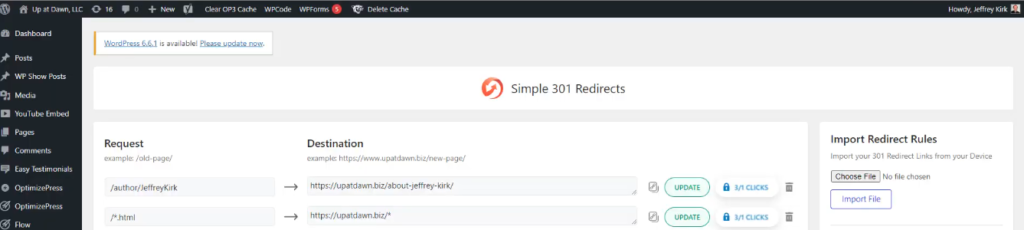 simple 301 redirects